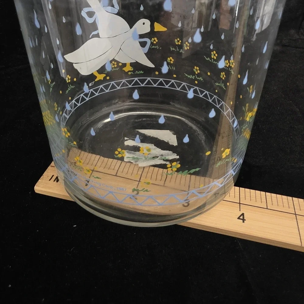 VTG Country Goose Glass Jar '87 Anchor Hocking 6.5